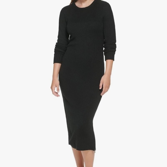 Calvin Klein Women's Everyday Crew Neck Dress with Side Slit Zipper Size L - Picture 1 of 10